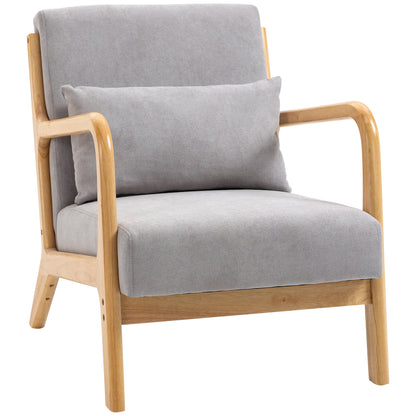 Fauteuil – Loungefauteuil – Relaxfauteuil – Leunstoel – Zithoekstoel – Luxe Grijs Fluweel – Houten Frame met S-Vering