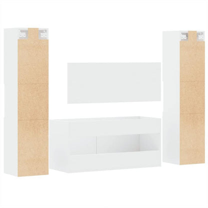 Badkamermeubel Set – Badkamerkast – Wastafelmeubel – Opbergmeubel – Toiletkast – Wit – Waterbestendig – Vochtbestendig