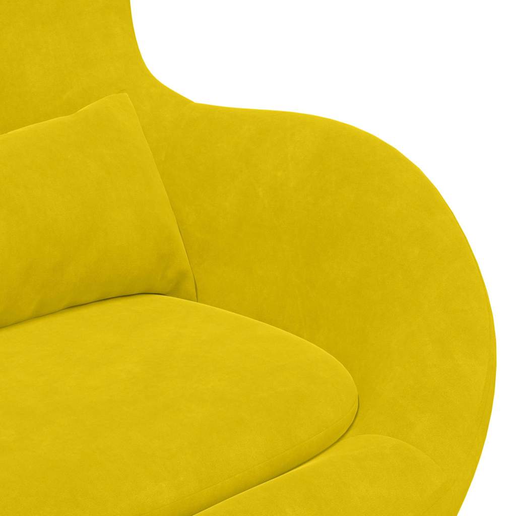 Fauteuil – Draaifauteuil – Relaxstoel – Loungestoel – Zitzetel – Geel – Fluweelstof – 360 Graden Draaibaar