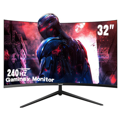 32" Curved Gaming Monitor – Gaming Scherm – Computer Monitor – PC Display – Monitor Voor Gamers – 240Hz Refresh Rate – 1ms Reactietijd – FHD 1920x1080 – FreeSync HDR400 – Ergonomische Stand – Compatibel Met PS5/Xbox - QUORE