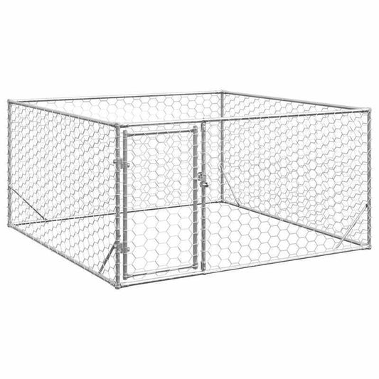 Hondenren – Hondenkennel – Hondenhok – Dierenren – Verzinkte Stalen Ren – 2x2x1 Meter – Roestbestendig & Eenvoudig Montage