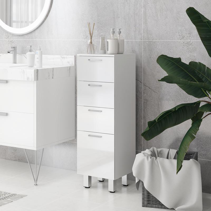 Badkamerkast – Opbergkast – Kast Met Laden – Badezimmerschrank – Toiletkast – Ruimtebesparend Ontwerp – Vochtbestendig Spaanplaat