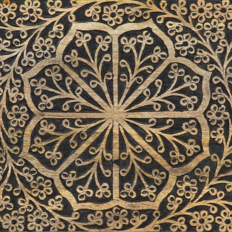 Nachtkastje – Bijzettafel – Ladekast – Opbergkast – Nachtkast – Massief Mangohout – Modern Design – Compact 50x33x60 cm – Zwarte en Gouden Deuren