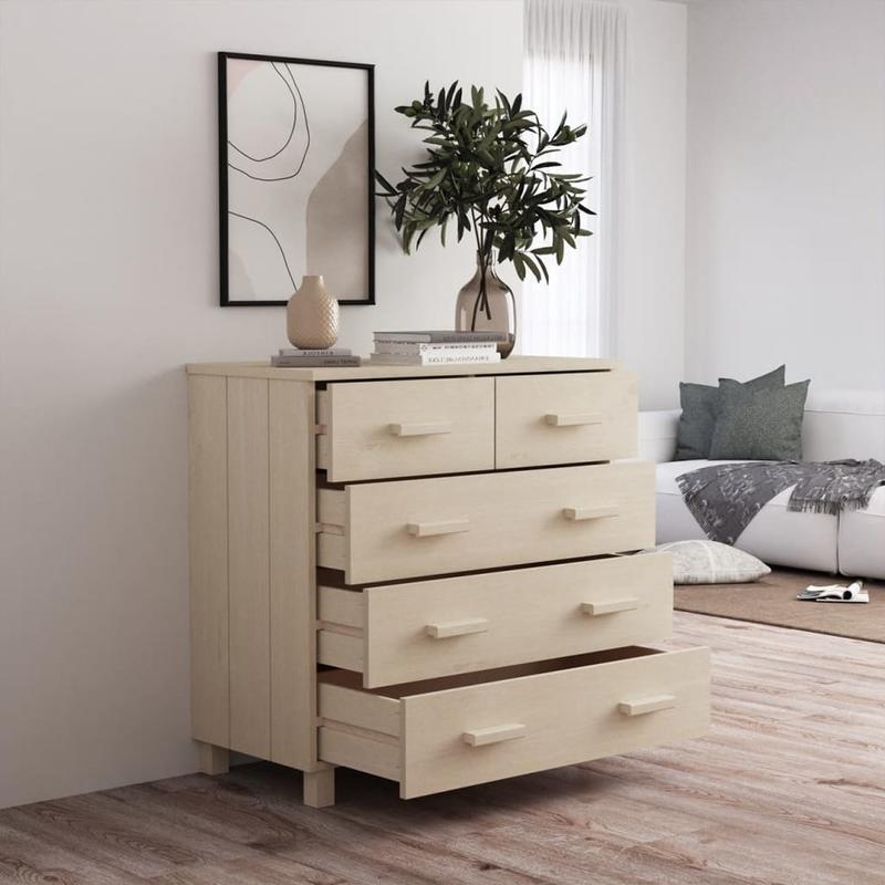 Sideboard HAMAR 79x40x80cm solid pine wood honey brown
