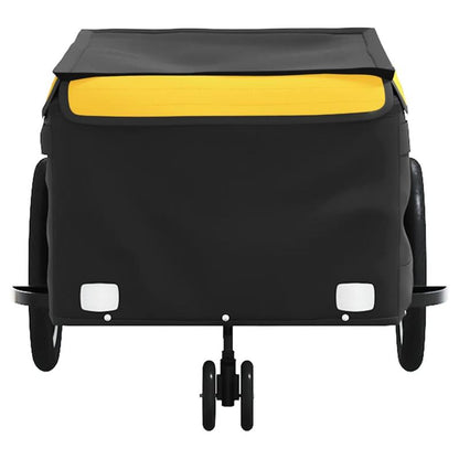 Black and Yellow Bike Trailer - Durable Iron Construction with Anti-Tip Base, 45 kg Load Capacity - Optimal Stability for Heavy Loads | Work/Camping/Heavy Luggage Equipment