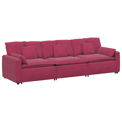 Hoekbank – Modulaire Bank – L-vormige Bank – Zitbank – Loungesofa – Velvet Bekleding – Stevig Metalen Frame – Donkergroen