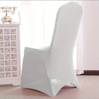 Witte Stoelhoezen – Elastic Stoelhoezen – Eetkamer Stoelhoezen – Banket Stoelhoezen – Feest Stoelhoezen – 100 Stuks – Wasbaar en Rekbaar Microvezel materiaal