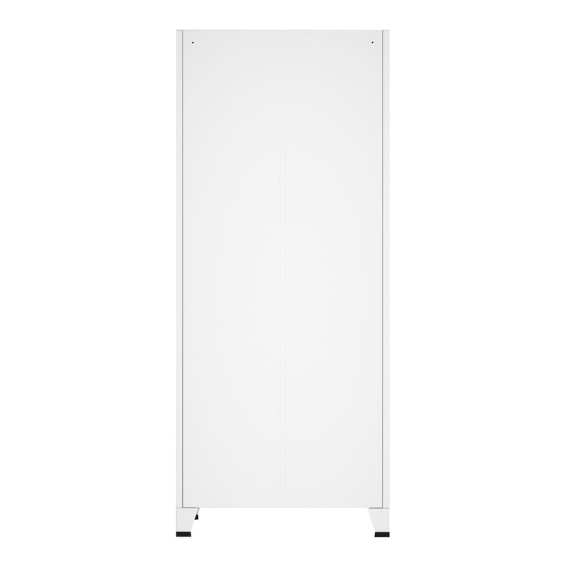 Stalen Kledingkast – Garderobekast – Kledingkast Met Laden – Opbergkast – Industrieel – 180x90x40 cm – 2 Laden – Ventilatiesleuven