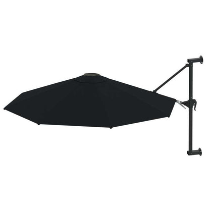 Solid Wall mounting parasol with metal mast 300cm black, Patio Cover, Outdoor Sun Protection, Rectangular Parasol, Classic Design, Durable Fabric, Steel Frame, Wallmounted Umbrella, Outdoor Umbrella, Commercial Outdoor