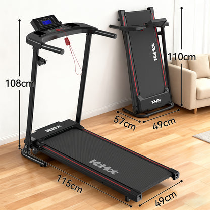 Smart Home Walking Treadmill with Multi-Function Display Quiet DC Motor EU 220-240V Support 12 Preset Workout Programs Ideal for Indoor Light Exercise