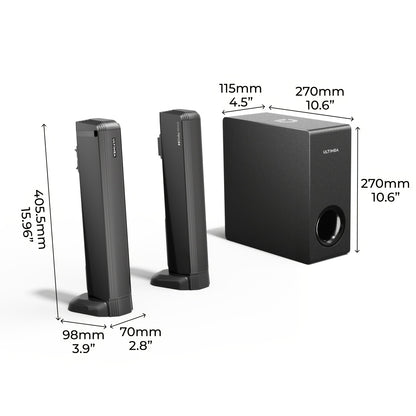 4.1-kanaals Soundbar – TV Speaker – Home Cinema Geluid – Surround Soundbar – Draadloze Soundbar – Dolby Atmos – 280W Piekkracht – Bass Boost & 3 EQ Modi
