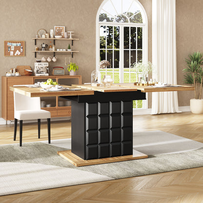 Uitklaptafel – Klaptafel – Vouwtafel – Uitschuiftafel – Eettafel – Uitschuifbaar 110-140 CM – Opbergruimte Onderblad – Houtlook Design