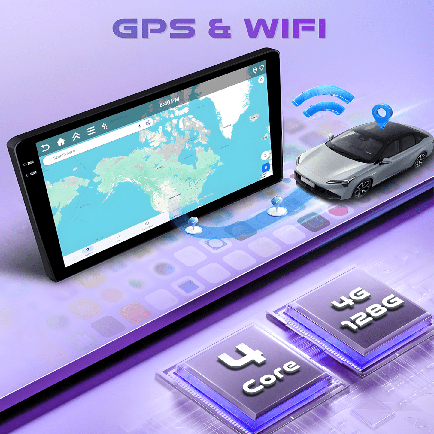 [4+128G] Car Radio for Ford F150 2004-2008 with Wireless Carplay/ Android Car, Motorsi 25.4 cm Incell Android Touchscreen Navi/ WiFi/ FM/ RDS/ SWC/ EQ + Back Camera, Incar Connectivity, Vehicle Multimedia System, Sleek Dashbo