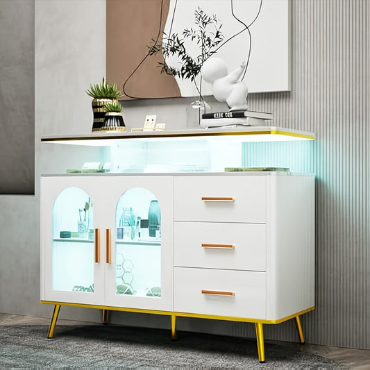 Keukenkast – Buffetkast – Opbergkast – Sideboard – Dressoir – Wit – 3 Lades En 2 Deuren – Stevig Hout En Compact Design
