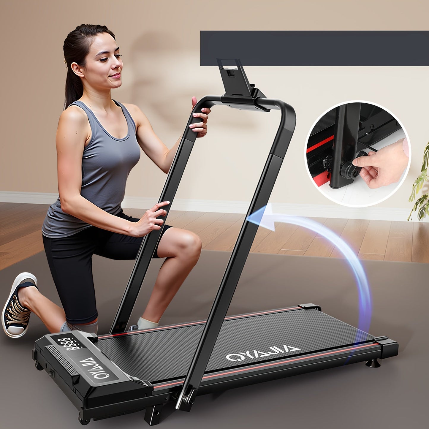 Loopband – Wandelband – Walking Pad – Treadmill – Hometrainer – Inklapbaar – 1-12 km/h Snelheid – Afstandsbediening & LCD Display
