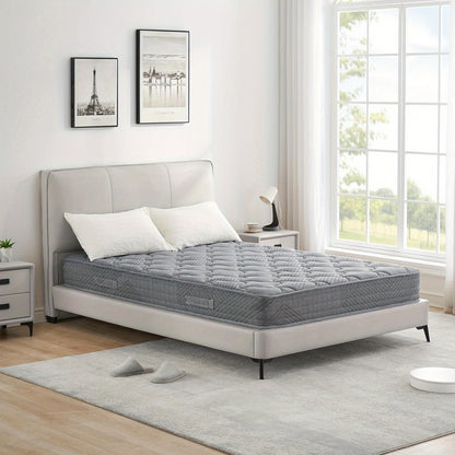 Tweepersoonsmatras – Matrasondersteuning – Slaapmatras – Bedmatras – Full Size Matras – Memory Foam – Verende Basis – 140 x 200 cm – Medium Stevigheid – Ademend Katoen – Grijs Sterrenpatroon