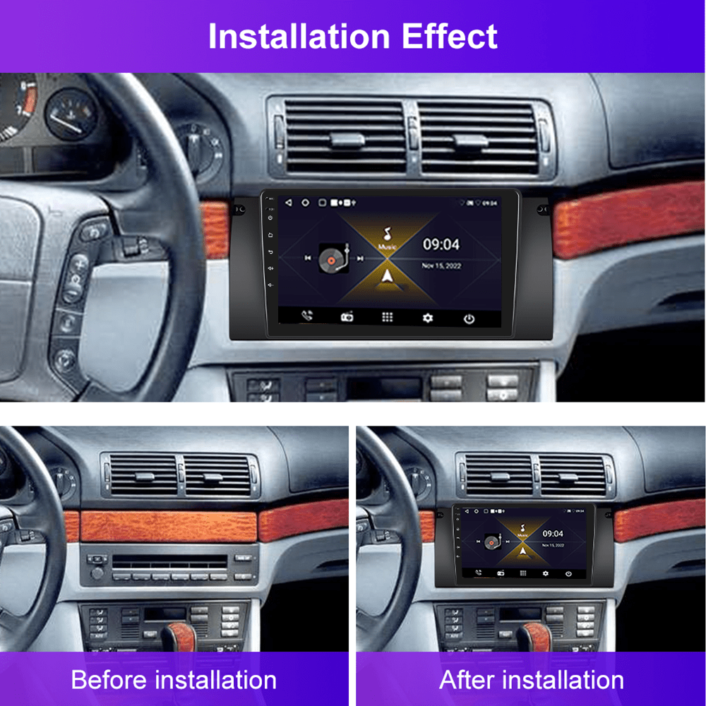 Android 15 Autostereo – Multimedia Systeem – Double DIN Radio – Touchscreen Navigatie – Bluetooth Handsfree – 9 Inch Display – Draadloze CarPlay & Android Auto – Inclusief Achteruitrijcamera Met Microfoon