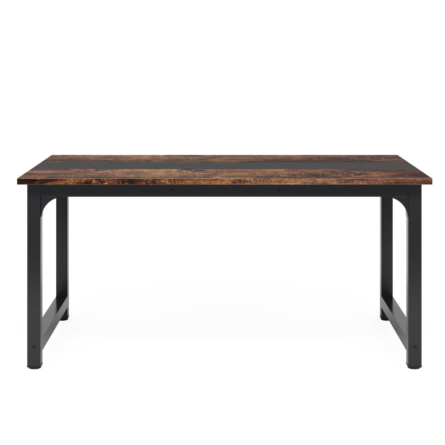 160.02cm x 80.01cm Heavy-Duty Industrial Dining Table & Desk - Rustic Brown Engineered Wood Top with Metal Legs, Large Rectangular Surface for Kitchen, Conference, Home Office - Easy ssembly, Fits 4-6 People (Table Only), Kit