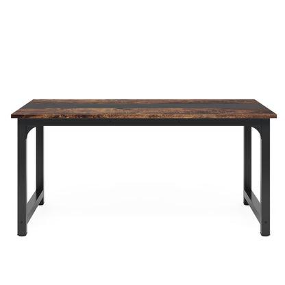 160.02cm x 80.01cm Heavy-Duty Industrial Dining Table & Desk - Rustic Brown Engineered Wood Top with Metal Legs, Large Rectangular Surface for Kitchen, Conference, Home Office - Easy ssembly, Fits 4-6 People (Table Only), Kit