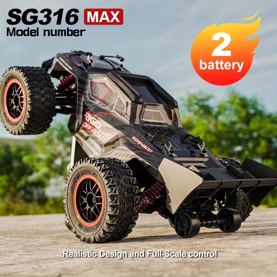 RC Auto – Bestuurbare Auto – Afstandsbedienbare Auto – RC SUV – Radiografische Auto – SG316MAX Brushless Motor – Dubbele Batterij & USB Oplaadbaar – Duurzaam Kunststof Chassis