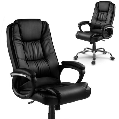 Bureaustoel – Kantoorstoel – Draaistoel – Gamestoel – Office Chair – Ergonomische Rugleuning Met Lendensteun – Dubbele Schuimvulling Voor Extra Comfort - Zwart