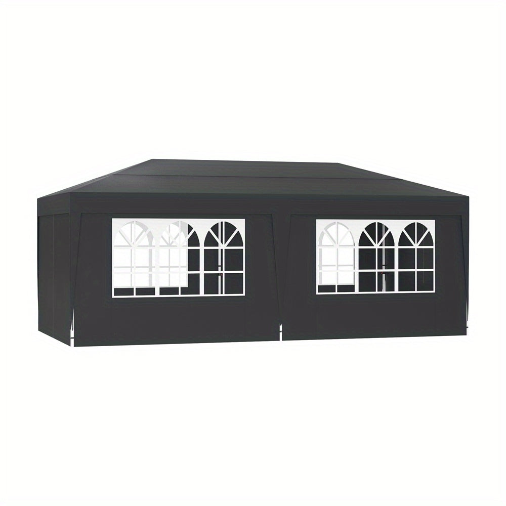 Partytent – Feesttent – Paviljoen – Vouwtent – Tuinent – 3x6 m – Waterdicht Met Zijwanden – Verstelbare Hoogte - Antraciet