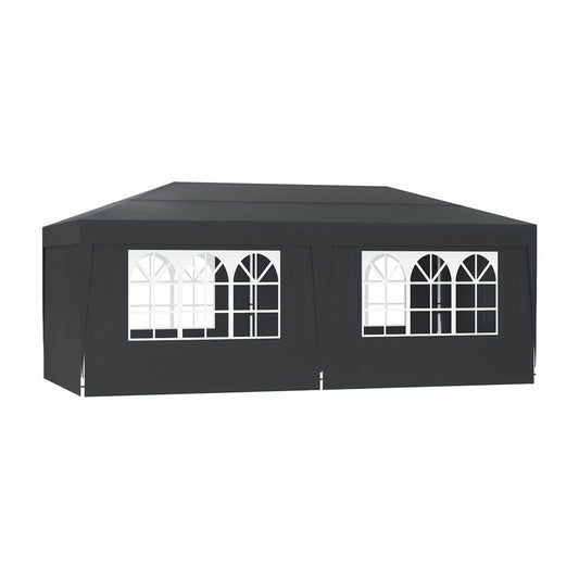 Partytent – Feesttent – Paviljoen – Vouwtent – Tuinent – 3x6 m – Waterdicht Met Zijwanden – Verstelbare Hoogte - Antraciet