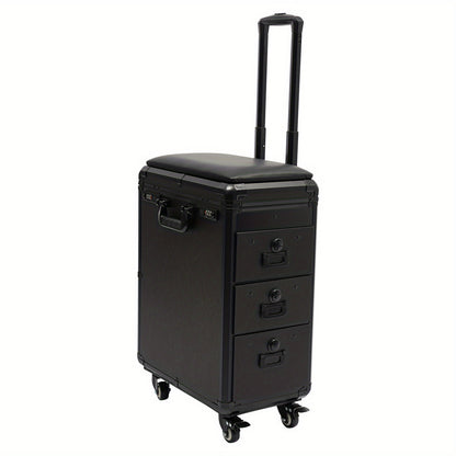 Make-up Trolley – Cosmetica Koffer – Make-up Organizer – Nagel Artist Koffer – Tattoo Trolley – Mobiel Met 4 Wieltjes – Duurzaam Acryl Zwart