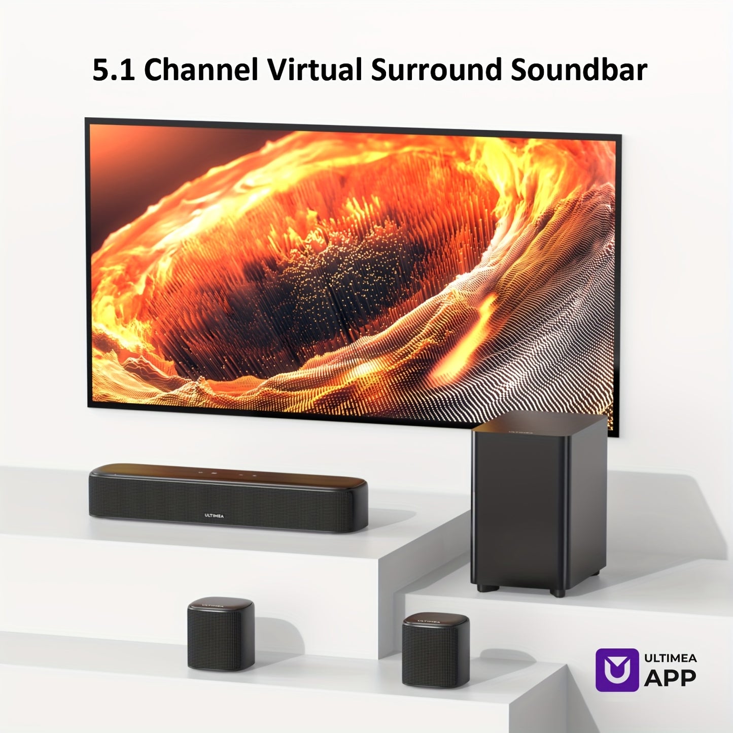 Home cinema set – Home theater systeem – Surround speakerset – Soundbar – 5.1-kanaals speakers – 250W Krachtige Bas – Draadloze App Bediening