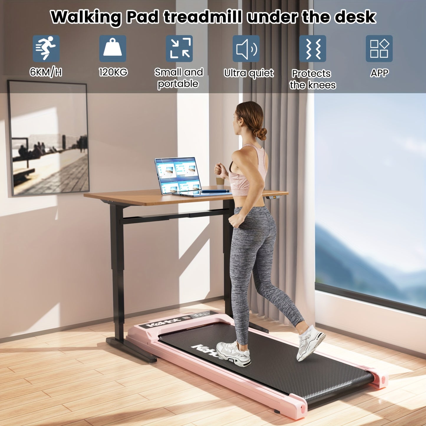 Loopband – Wandelband – Walking Pad – Wandelmachine – Treadmill – Inklapbaar – 12 Programma’s – Stil 0,6HP DC Motor – Compact Loopvlak 90x37,5 cm