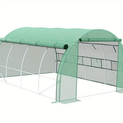Kweekkas – Broeikas – Tuinkas – Foliekas – Serre – Polytunnel – Stalen Frame – 3,97x3x2 m – UV Bescherming – Groen
