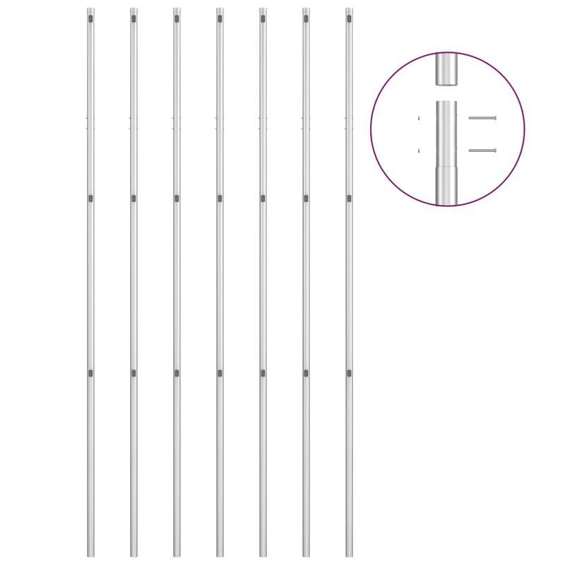 Gaashek Met Palen 15x1.5m Gegalvaniseerd Staal Zilverkleurig