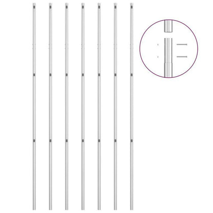 Gaashek Met Palen 15x1.5m Gegalvaniseerd Staal Zilverkleurig