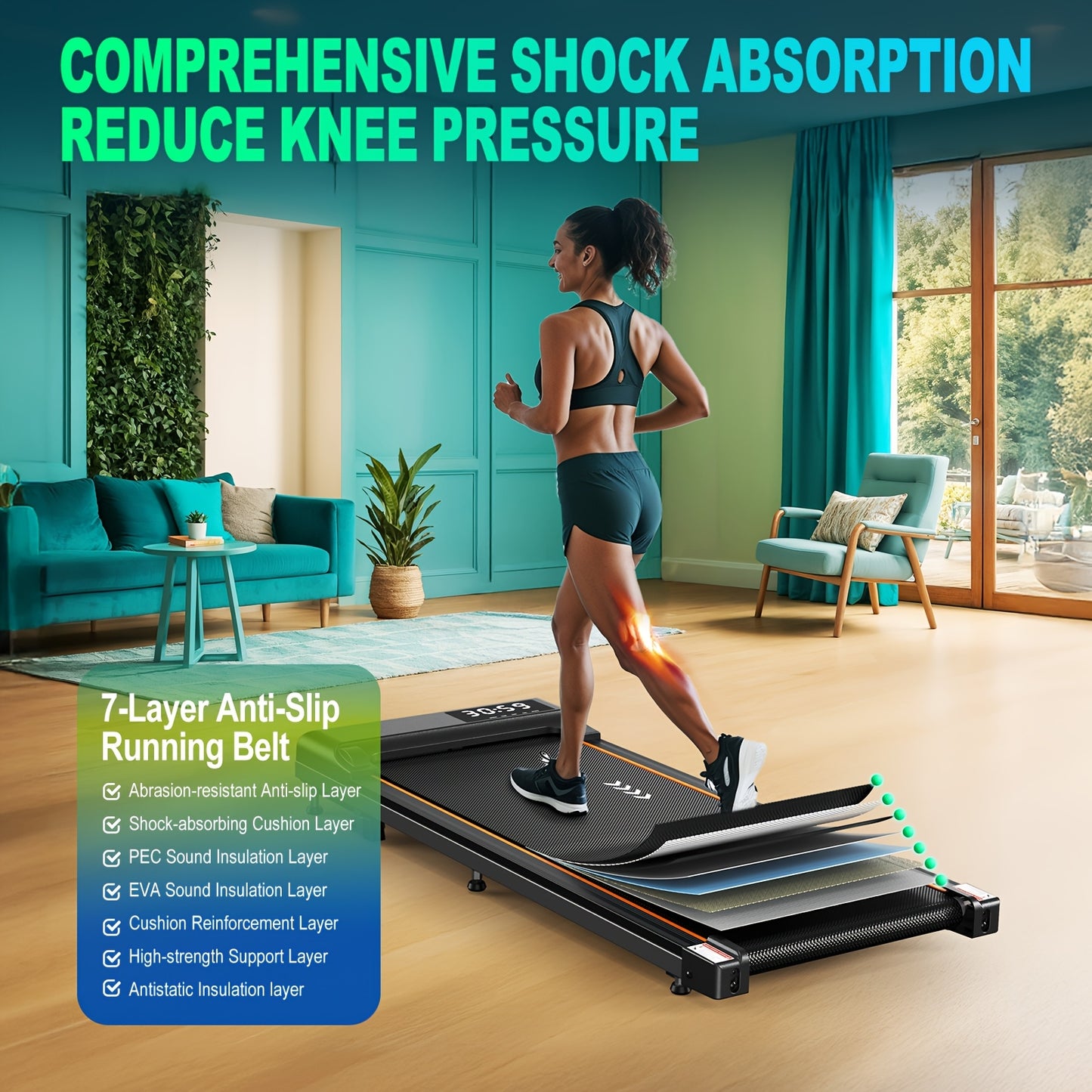 Loopband – Walking Pad – Wandelband – Walkingpad – Treadmill – 225 HP Motor – Inklapbaar Compact