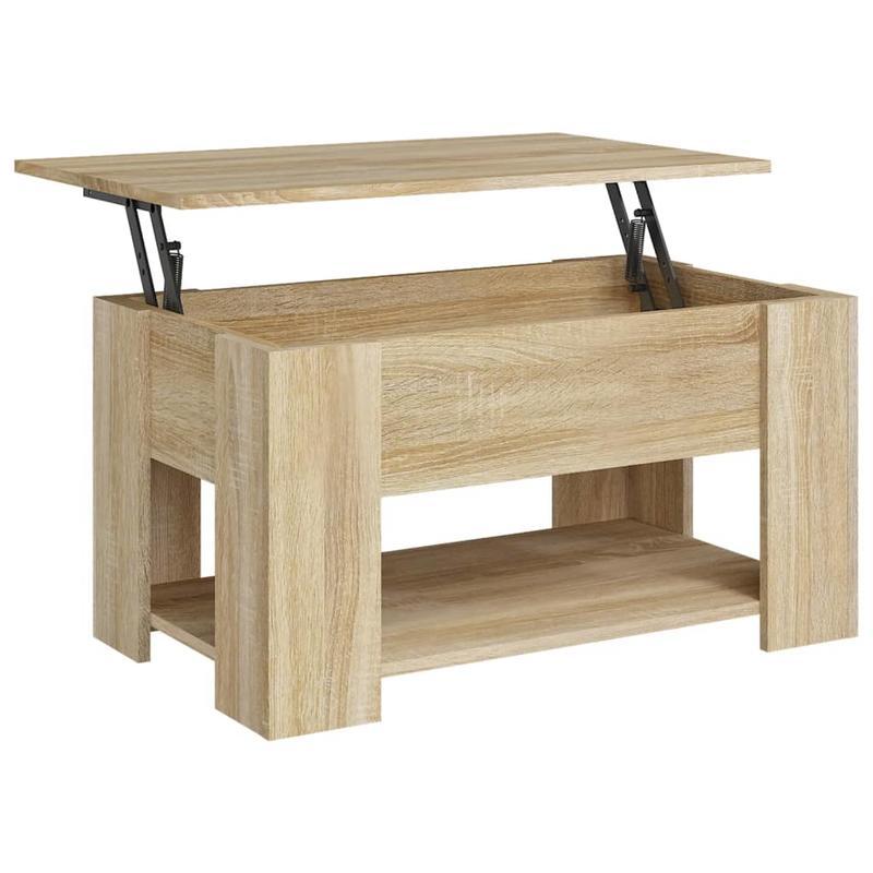 Salontafel – Koffietafel – Bijzettafel – Woonkamertafel – Sofa Tafel – Massief Hout – Extra Opbergruimte – 79x49x41 cm – Modern Minimalistisch – Eenvoudige Montage