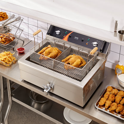 Elektrische Friteuse – Frituurpan – Snackmaker – Frituurketel – Friteuse 29 Liter – Grote Capaciteit – Snelle Opwarming – Roestvrij Staal