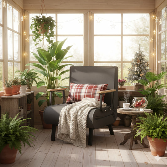 Stoelbed – Slaapstoel – Fauteuil – Ligstoel – Slaapbank – 5-Verstelbare Rugleuning – Houten Armleuningen – Zacht Ademend Stof – 60x188 cm