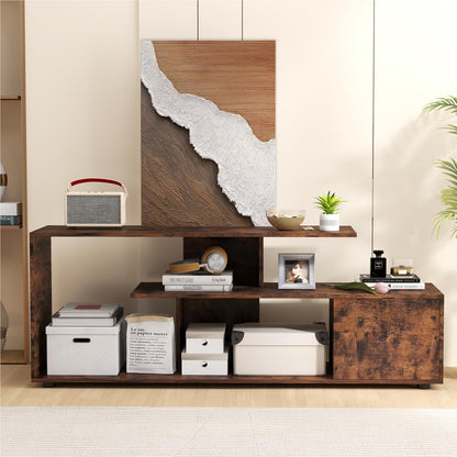Tv-Kast – Tv-Meubel – Mediameubel – Lowboard – Tv-Stand – Voor Tv’s Tot 55 Inch – Asymmetrisch Design – Stevig Houtmateriaal