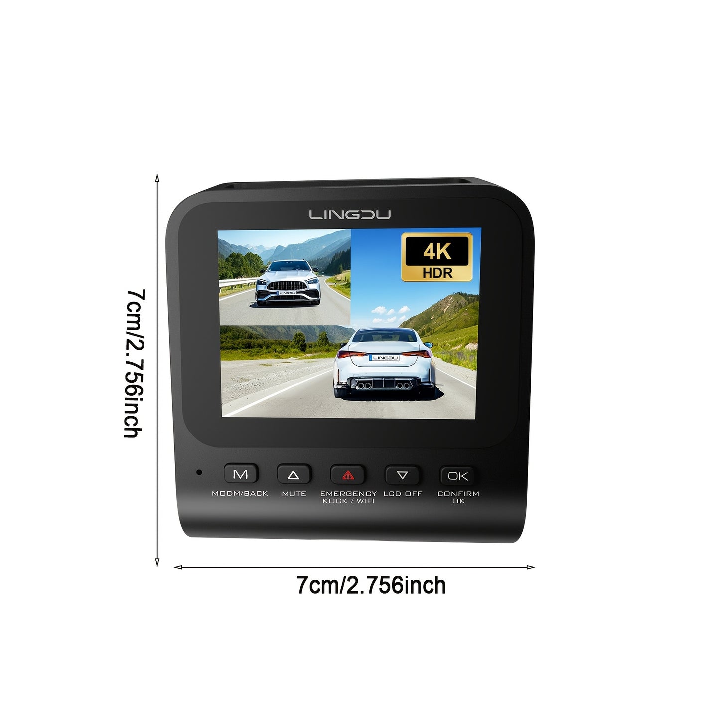 4K Dual Lens Dashcam – Auto Camera – Videorecorder – Rijveiligheid Camera – Parkeercamera – 4K+1080P Resolutie – Nachtzicht Met HDR/WDR – Zwart