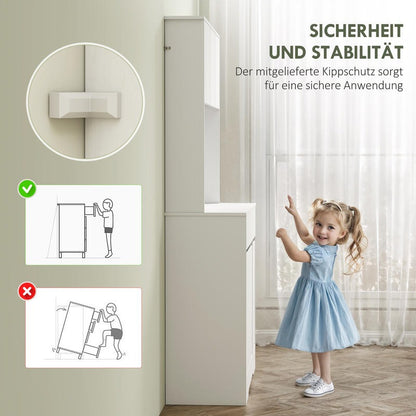 Keukenkast Wit – Keukenkastje – Keukenopberger – Kast Voor Keuken – Keukenkast Met Deuren – 6 Deuren & 2 Lades – Verstelbare Planken & Kabelbeheer