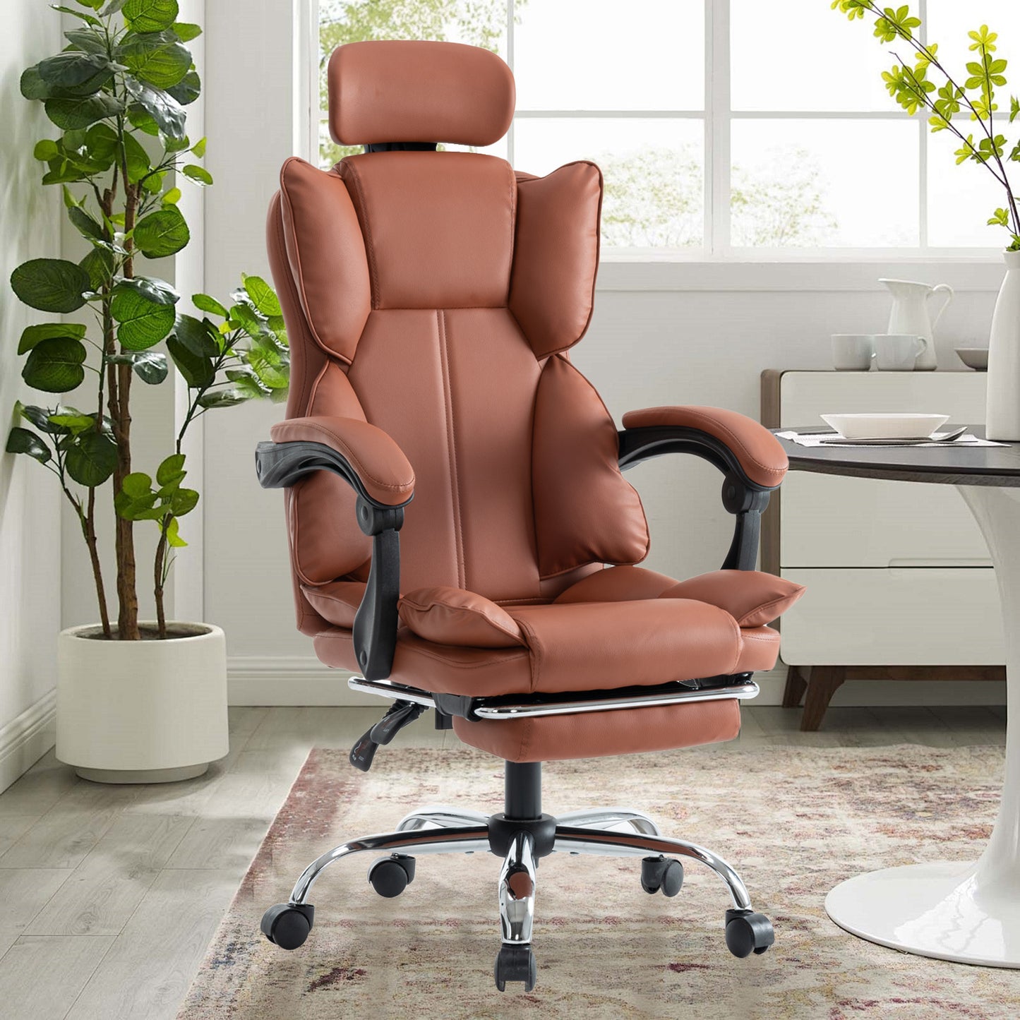 Gamingstoel – Gamestoel – Gaming Chair – Bureaustoel – Game Stoel – Ergonomisch Verstelbaar – PU Leder – Zacht Schuim – Stevige Rugleuning – Paars Wit Design