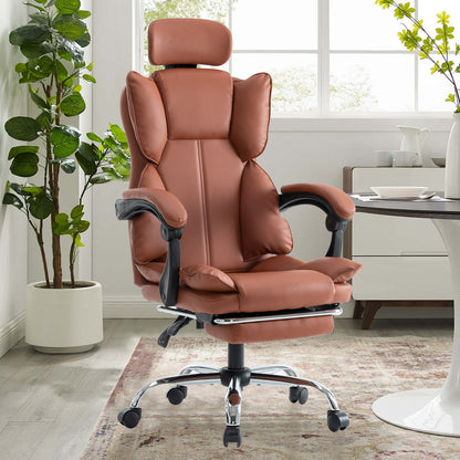 Gamingstoel – Gamestoel – Gaming Chair – Bureaustoel – Game Stoel – Ergonomisch Verstelbaar – PU Leder – Zacht Schuim – Stevige Rugleuning – Paars Wit Design
