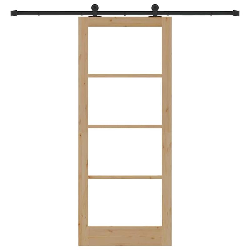 Schuifdeur – Schuifdeursysteem – Roomdivider – Binnendeur – Deurpaneel – Ruimtebesparend – Houtlook Bruin – Metaal Frame – 86x211 cm – Eenvoudige Montage