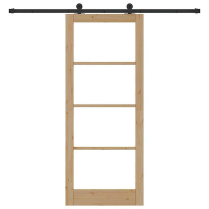 Schuifdeur – Schuifdeursysteem – Roomdivider – Binnendeur – Deurpaneel – Ruimtebesparend – Houtlook Bruin – Metaal Frame – 86x211 cm – Eenvoudige Montage