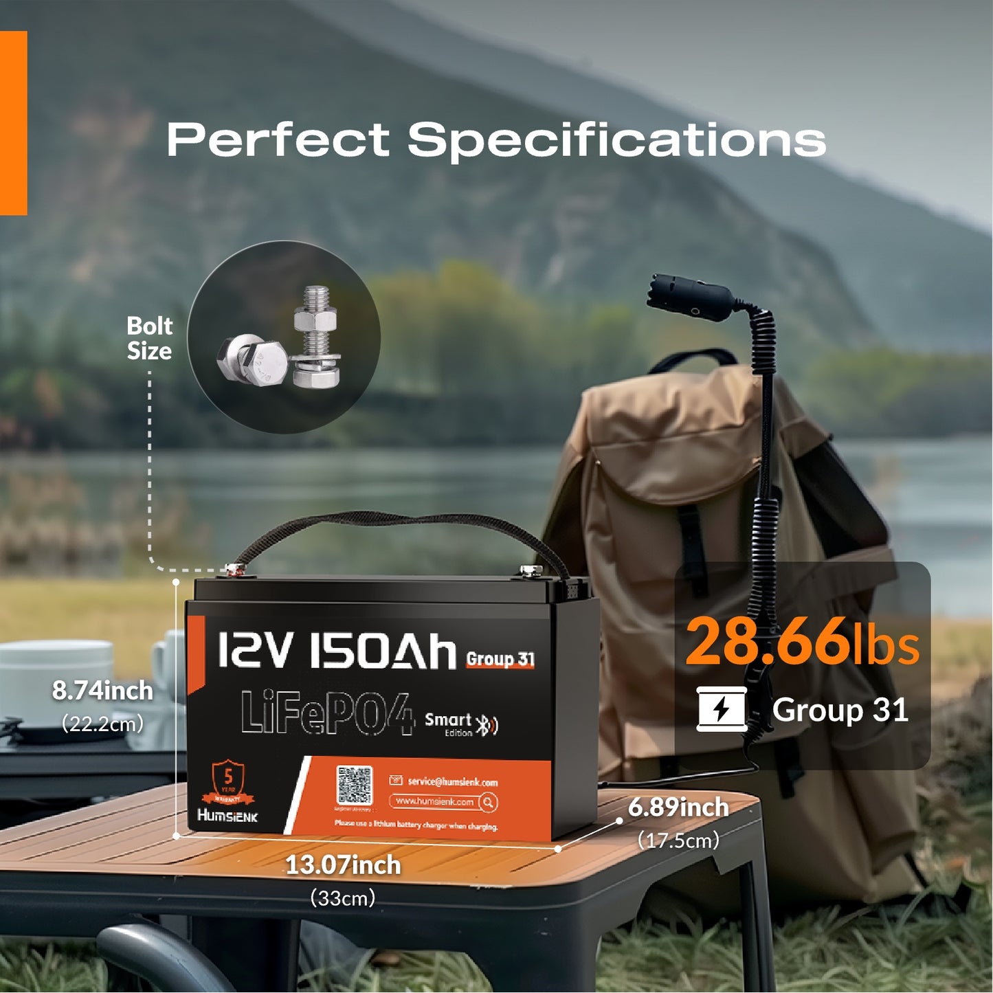 12V 150Ah LiFePO4 Accu – Lithium Batterij – Camper Accu – Boot Accu – Zonne-energie Accu – Geïntegreerde 100A BMS – Lage Temperatuurbescherming