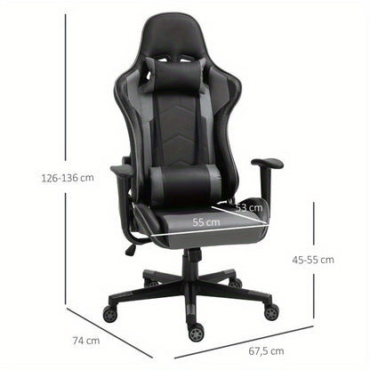 Bureaustoel – Ergonomische Stoel – Gamingstoel – Draaistoel – Office Chair – Verstelbare Hoogte 126-136 cm – Foam Zitting – 67,5x74x126-136 cm