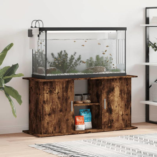 Aquariumstandaard – Visbakstandaard – Aquariummeubel – Aquariumtafel – Aquarium Onderstel – Heavy-Duty Geperst Hout – Ruime Afmeting 121x41x58 cm – Stabiel Rookeiken Design