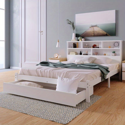 Uittrekbed 140x200 cm – Logeerbed – Opklapbed – Uitklapbed – Guestbed – Met Opberglades – Met Stevig Metalen Frame – Geen Assemblage Nodig