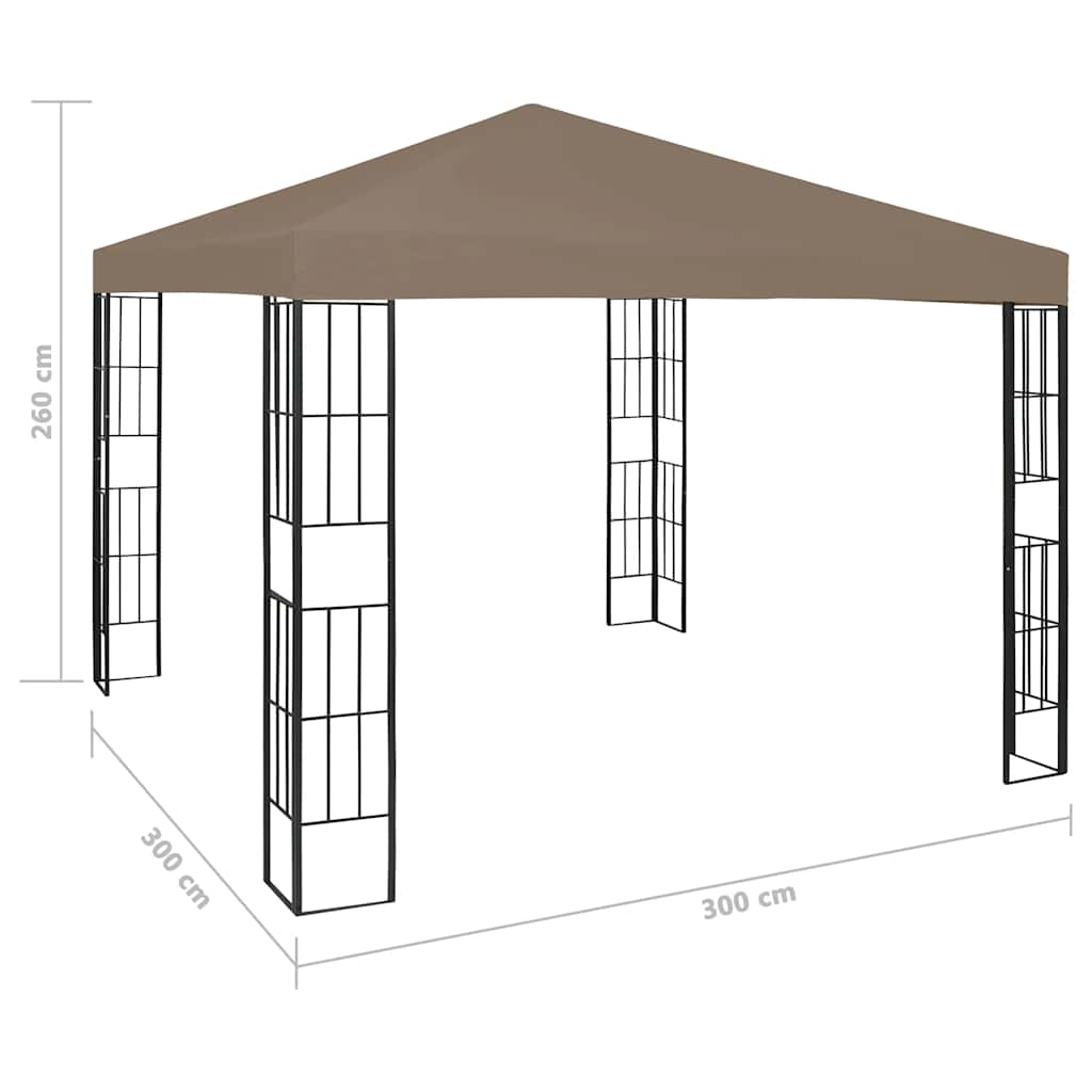 Luifel – Tuinpaviljoen – Zonnescherm – Terrasoverkapping – Pergola – 3x3 Meter – Ventilerend Polyester Dak – Inclusief Sfeerverlichting