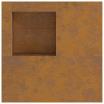 Vuurschaal – Vuurkorf – Tuinhaard – Sfeerhaard – Buitenhaard – Robuust Cortenstaal – Inclusief Houtopslag 100x100x30 cm